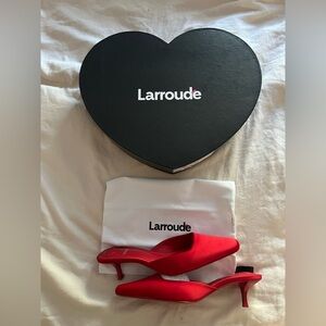 LARROIDE- amal mule in satin - NEW WITH BOX